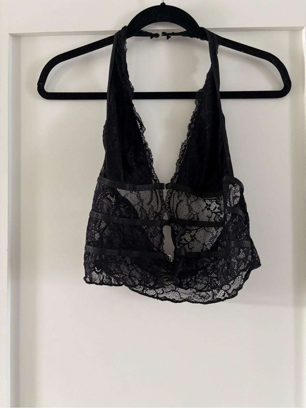Lace Halter Bralette - Black